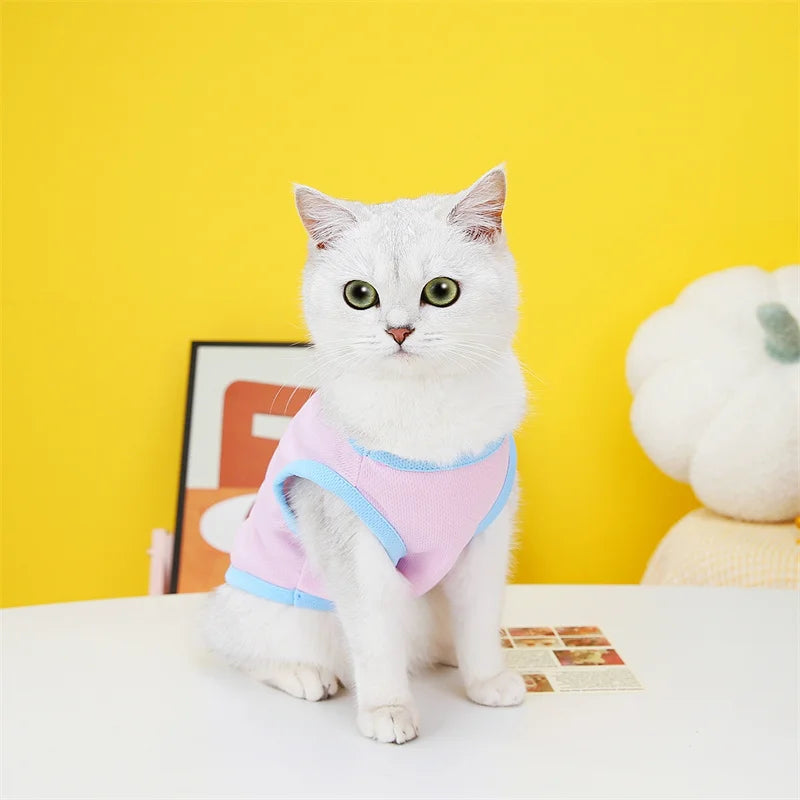 Cartoon Print Cat/Puppy Vest Summer Pet Clothes