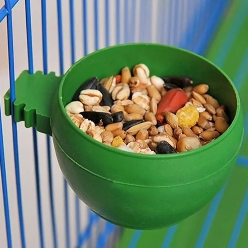 3Pcs/Set Green Plastic Parrot Mini Food Water Bowl