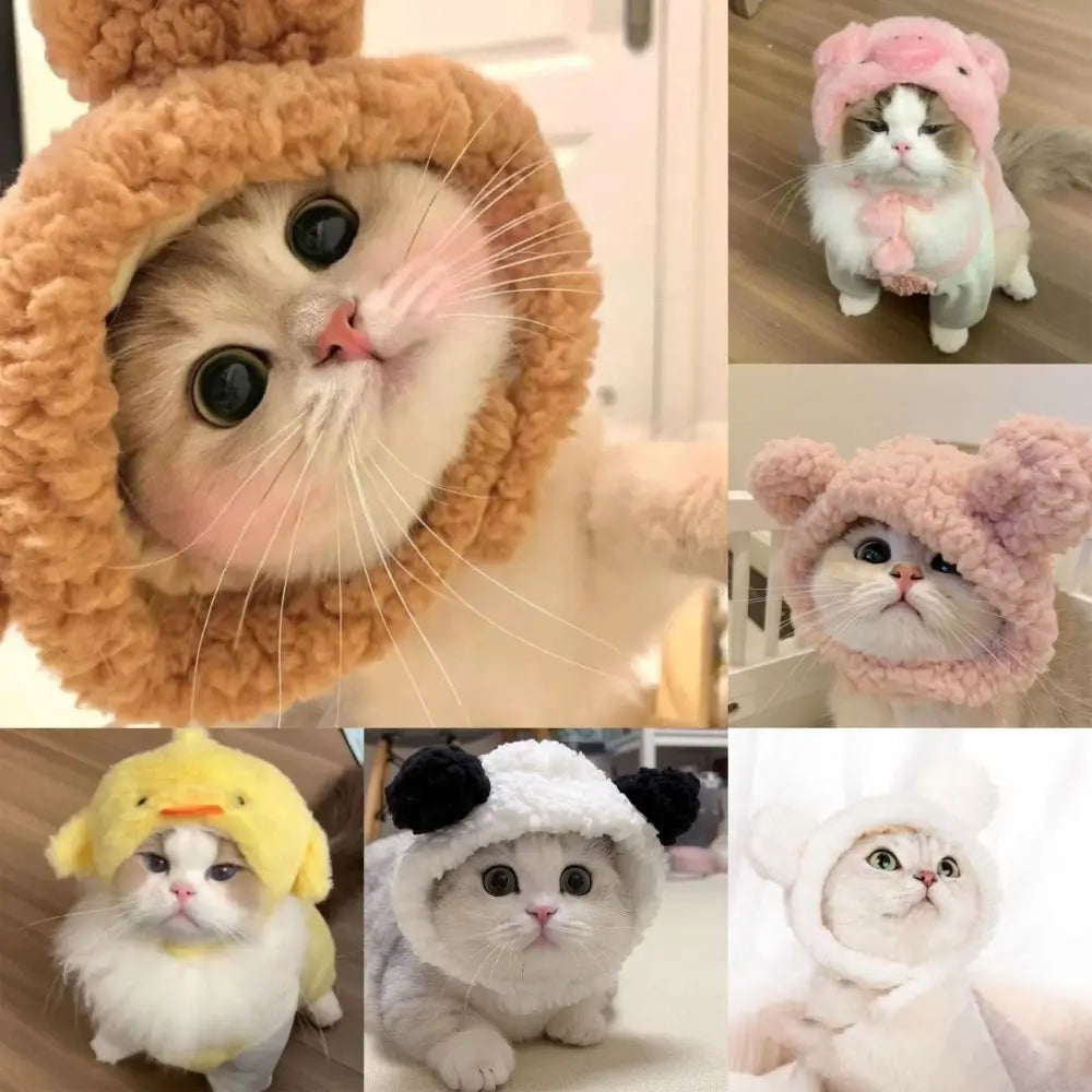 Piggy Cat Hat Chicken Pet Head Cover Panda Bear Dog Structure Hat