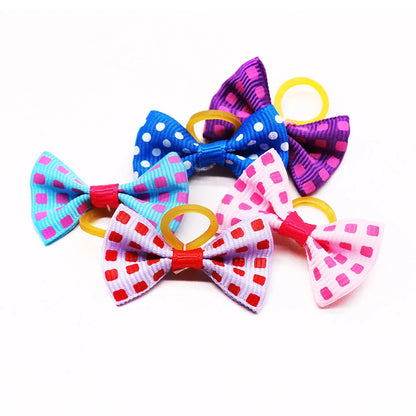 30PCS Dog Bow With Rubber Band Dog Hair Accessories