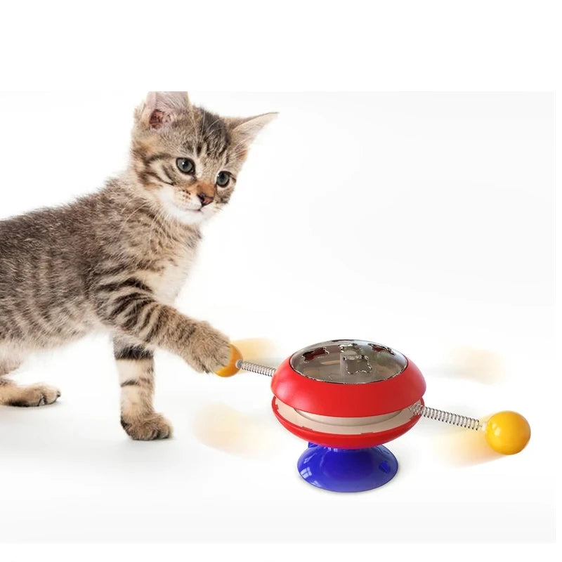 Catnip Interactive Training Toy Funny Spinning Windmill Ball Cat Toy