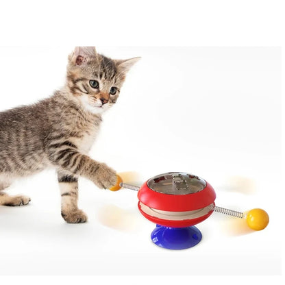 Catnip Interactive Training Toy Funny Spinning Windmill Ball Cat Toy