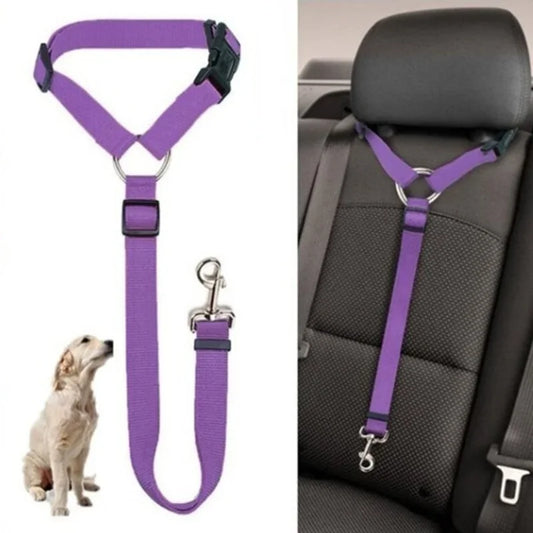 Pet Car Seat Belt Nylon Lead Leash Backseat Safety Belt Adjustable Dogs Harness Collar Pet Accessories