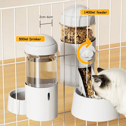 Large Pet Bowls Cage Hanging Automatic Feeder Pet Water Bottle Food Container Dispenser Bowl For Puppy Cat Rabbit Feeding Produc