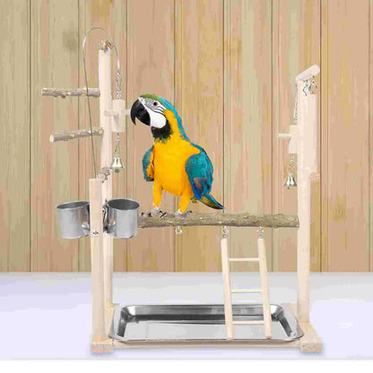 Parrot Stand Cage Playground Parakeet Perch Bird Training Office Toy Supplies Desktop Wooden Stands Exercise Equipment