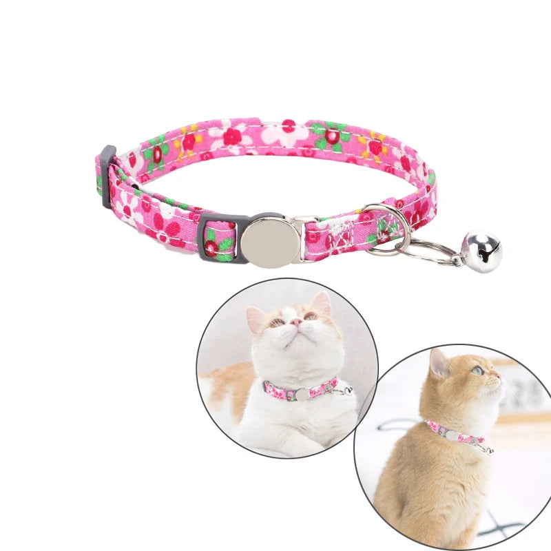 Cute Printed Cat Collar Adjustable Kitten Puppy Collars