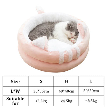 Cat Bed Deep Sleep Mat Basket - Cozy Cave for Small to Large Pets