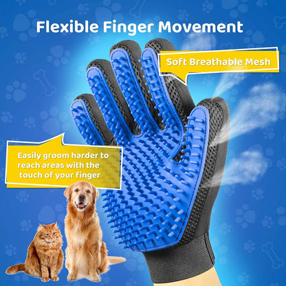 Cat Grooming Glove Brush - Pet Hair Remover and Massager