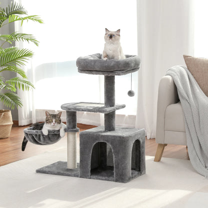 Cat Tree House Condo with Large Top Perch and Natural Sisal Scratching Posts