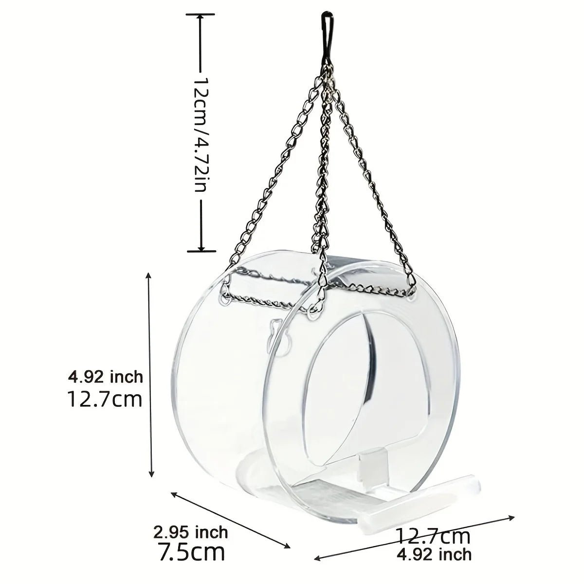 Round Acrylic Bird Feeder Courtyard Hanging And Bird Feeder