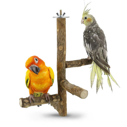 Natural Wood Bird Branch Stand