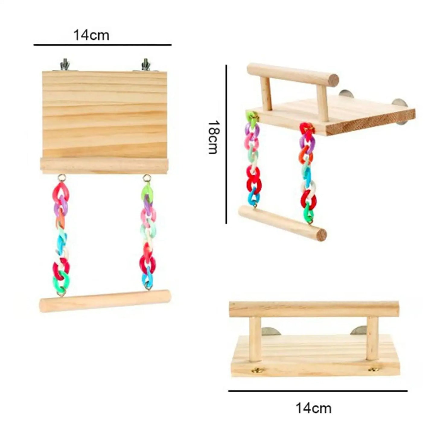 Wooden Parrot Perch Toy Platform Parrot Playstand Play