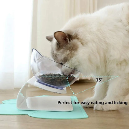 Elevated Non-Slip Double Cat Bowls with Raised Stand