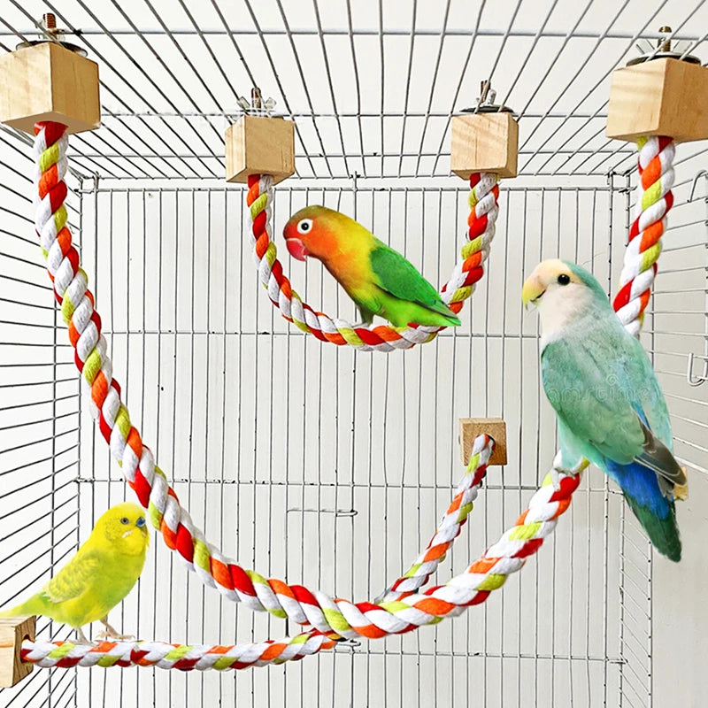 Pet Bird Bite Toys Parrot Color Cotton Rope Toys