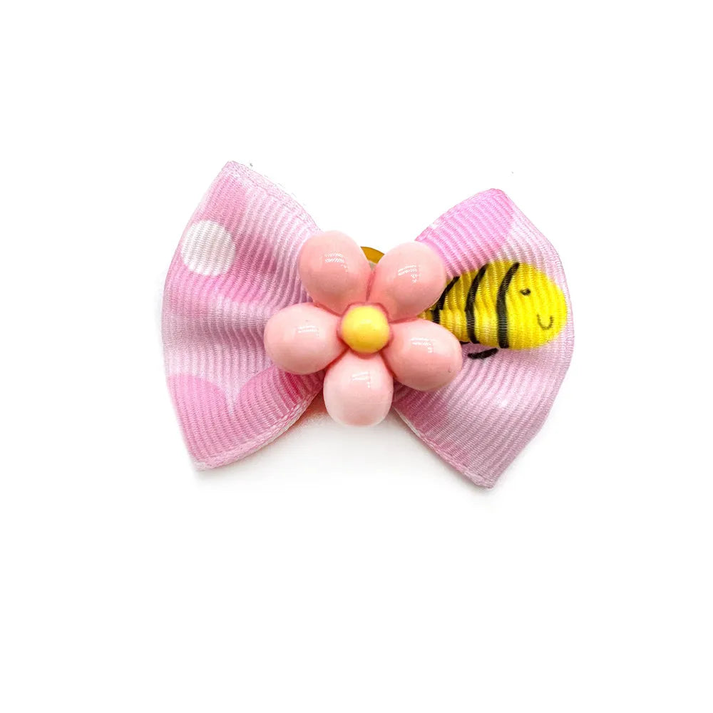 30pcs Handmade Dog Hair Bows with Bee Accessories Pet Supplies Small Dog Hair Accessories