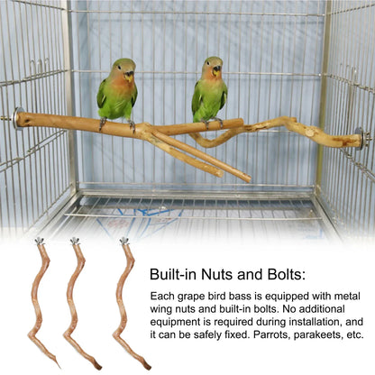 Natural Parrot Climbing Bird Standing Branches Toys Birdcage Accessories