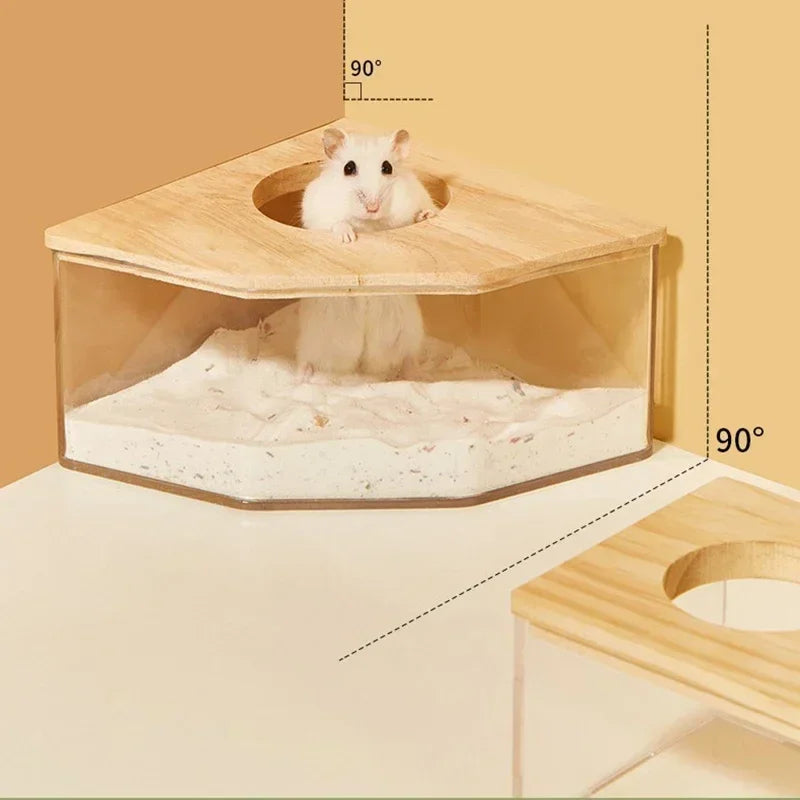 Hamster Bathroom House Sandbox Full Transparent Urine Sand Basin Golden Bear