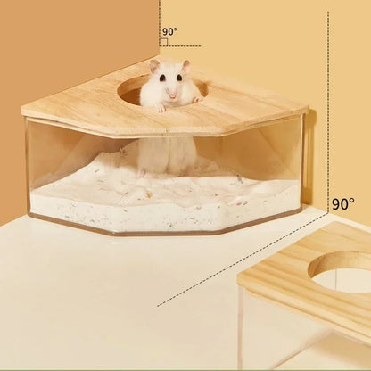 Hamster Bathroom House Sandbox Full Transparent Urine Sand Basin Golden Bear