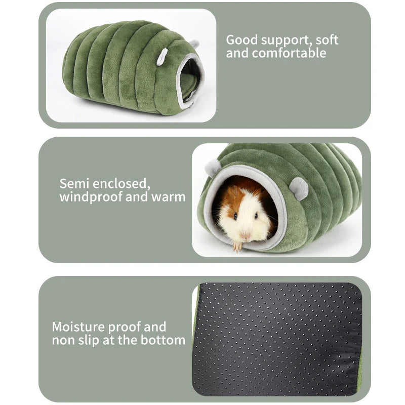 Surrunme Pet Cave Hamster Bed Super Warm Guinea Pig Cage House Cozy Hideout for Mini Hedgehog