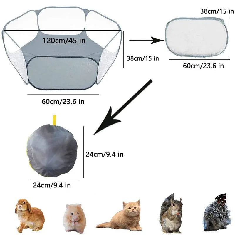 Folding Cage Playpen for Hamster Hedgehog