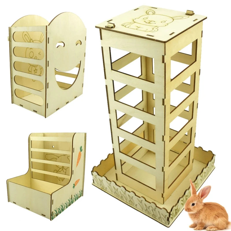 Rabbit for Hay Rack for Hay Feeder Chinchilla Wooden Food Bowl Safe M