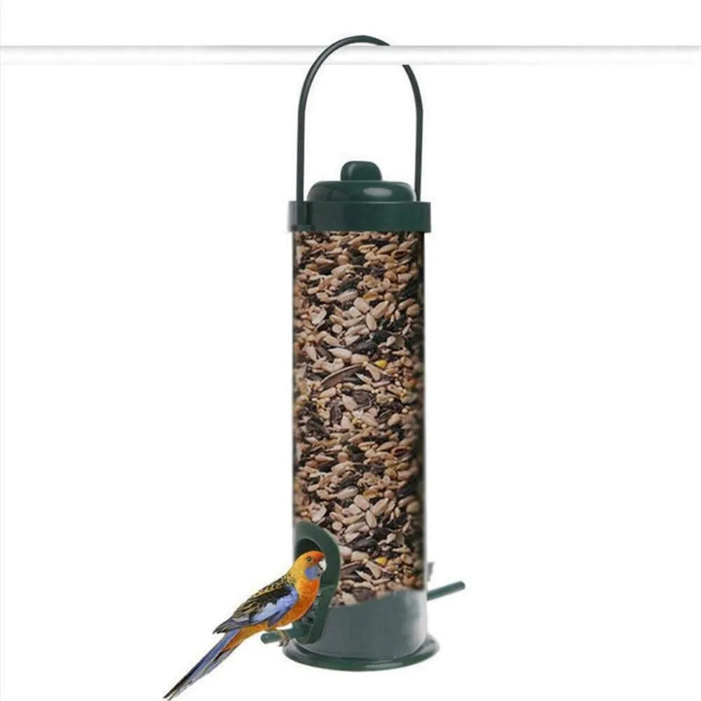 1pc Pet Bird Feeder Outdoor Hanging Pet Food Dispenser Multiple Holes