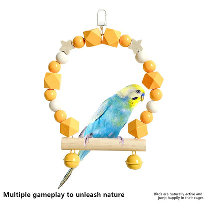 1/2Pcs Durable Bird Swings Parrots Wooden Perch Swing Toy