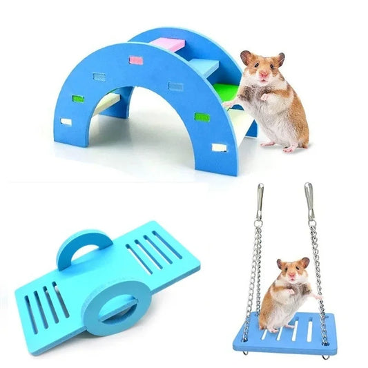 Hamster Toys Cute Hamster Exercise Toy Wooden Rainbow Bridge