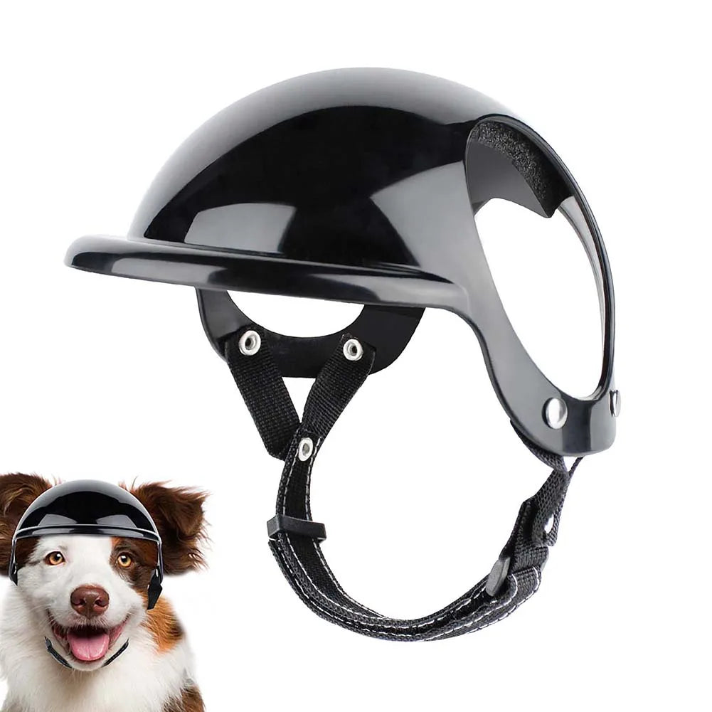 Pet Motorcycle Safety Helmet Adjustable Size Double Hole Design Soft Elastic Headwear