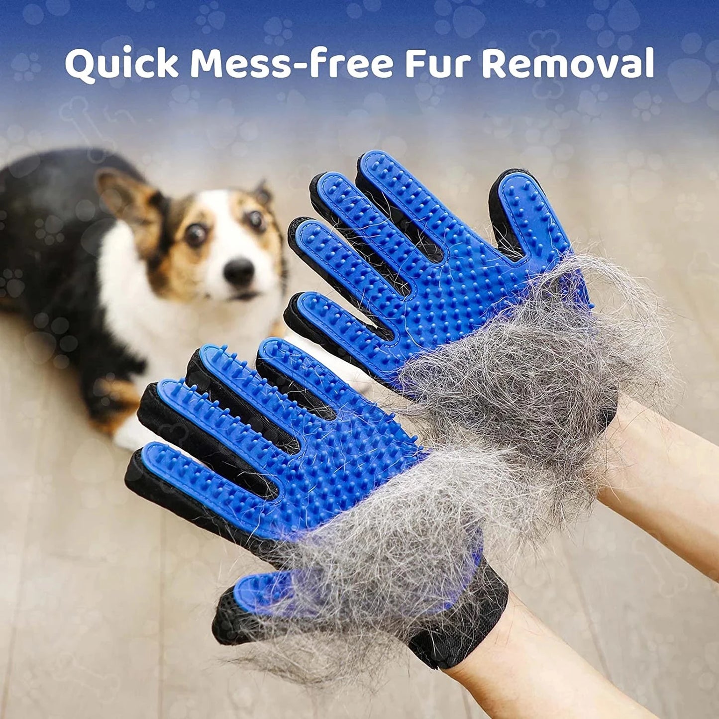 Cat Grooming Glove Brush - Pet Hair Remover and Massager