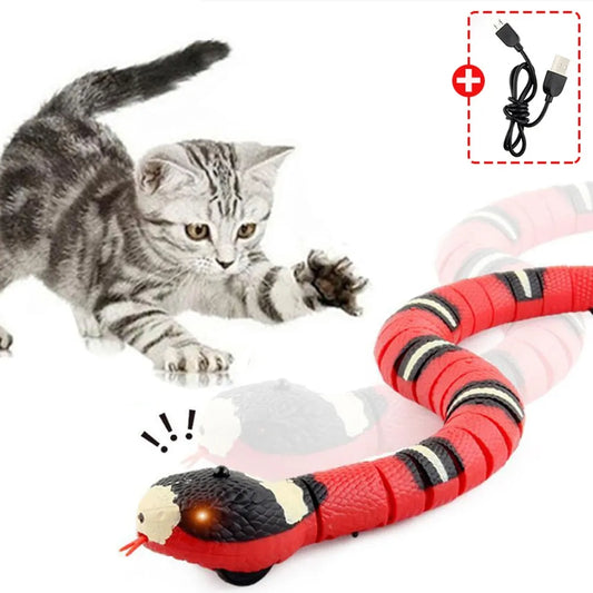 Smart Sensing Cat Toys Interactive Automatic Eletronic Snake Cat Teaser USB Rechargeable