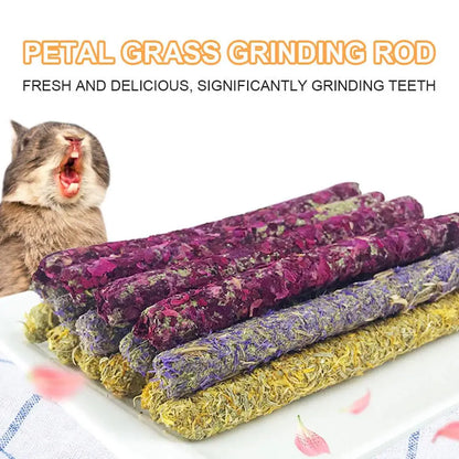 Rabbit Chew Sticks Mixed Natural Flower Chew Toys Treats For Rabbit Bunny Chinchilla Guinea Pig Hamster Molar Snack J8V8