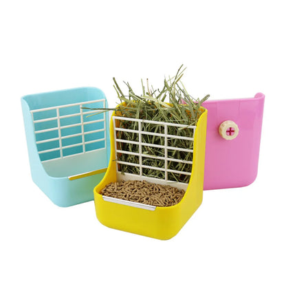 2-In-1 Grass Frame Rabbit Food Pots