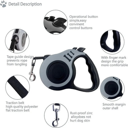 Durable Automatic Retractable Dog Leash - Ideal for Walking and Running