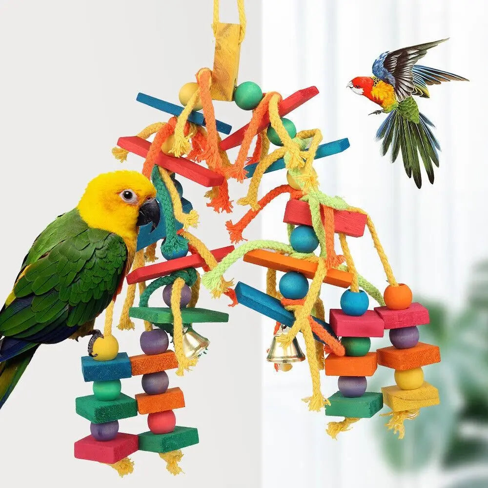 Parrot Pet Bird Chew Toy Perch Budgie Cockatiel Toys