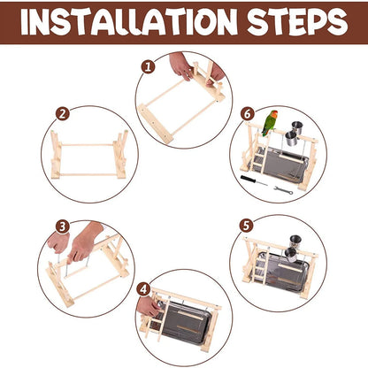 Solid wood parrot stand, bird training stand, toy supplies, desktop training stand