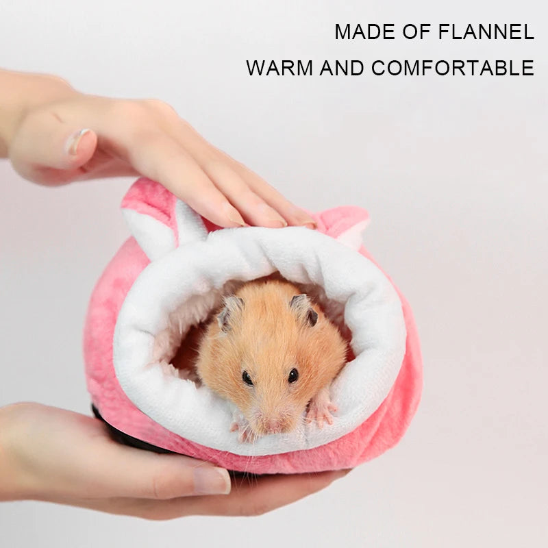 Hamster Cage Soft Warm Winter House Velvet Nest Sleeping Warm Bed Small Pet Items