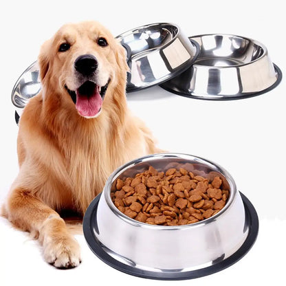 Stainless Steel Pet Dog Bowl Feeder Skidproof Anti-ant Food Water Drink Dishes Feeder