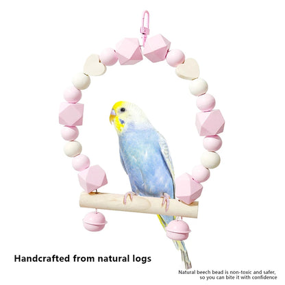 1/2Pcs Durable Bird Swings Parrots Wooden Perch Swing Toy Bright Colors Parrot Hung Toy