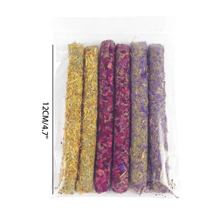 Lavender Stick Molar Chew Toy Rose Petal Tooth Cleaning Care Chew Snack For Small Pet As Rabbits Hamsters Chinchillas