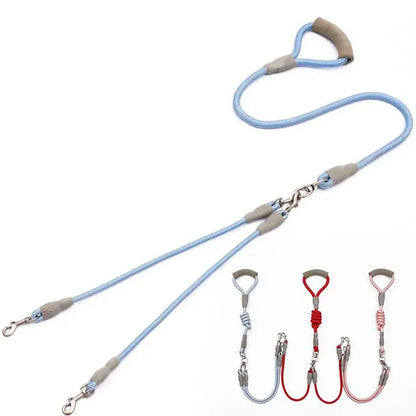 Double-Headed 360 Degree Rotatable Dog Walking Rope Leash