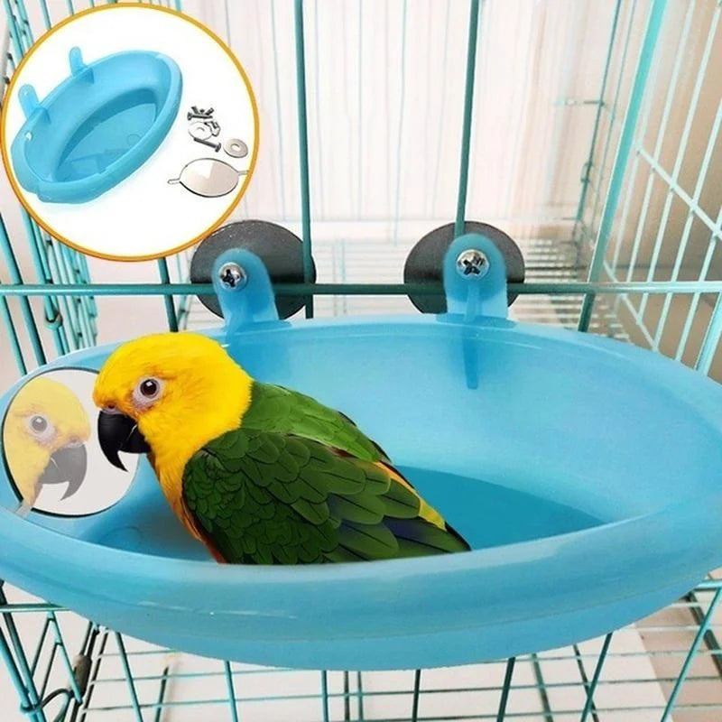 Mirrored Bird Bath Pet Cage