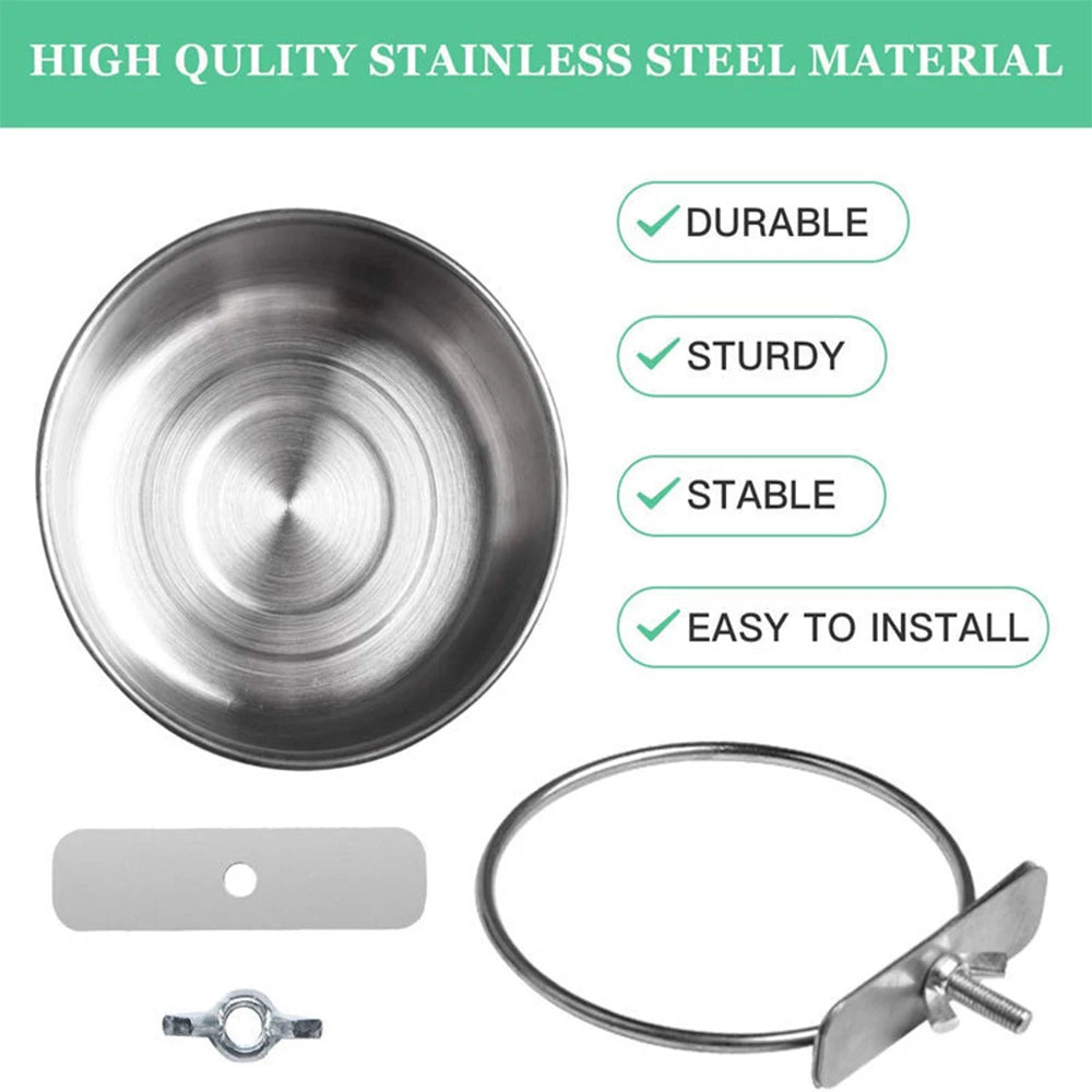 Rabbit Pet Food Dish Stainless Steel Clamp