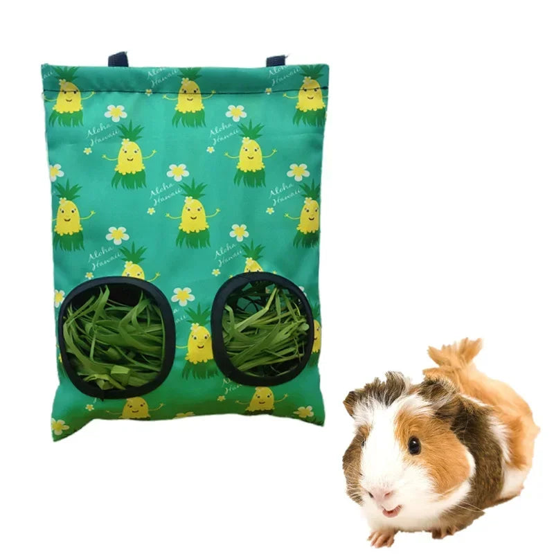 Hay Bag Hanging Pouch Feeder Holder Feeding Dispenser Container