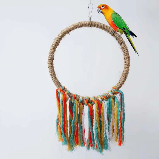 Pet Bird Parrot Toy Cotton Rope Circle Toys