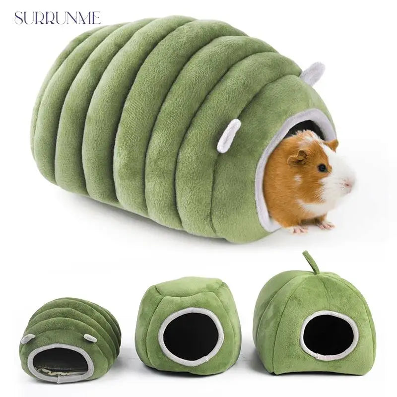 Surrunme Pet Cave Hamster Bed Super Warm Guinea Pig Cage House Cozy Hideout for Mini Hedgehog