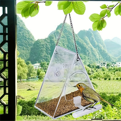 Window Bird Feeder Ultra-Strong Suction Cup, and Weather-Resistant Design for Garden Yard