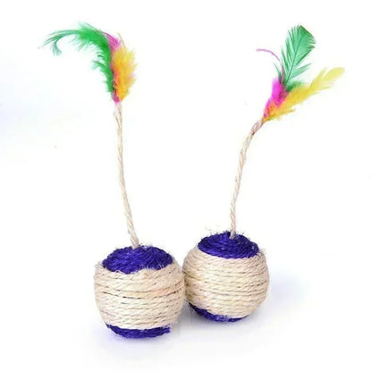 1Pc Cat Toy Sisal Scratching Ball Training Interactive Toy