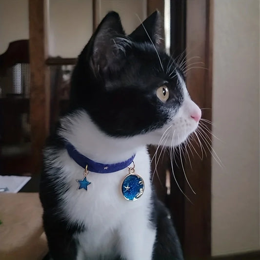 Velvet Adjustable Necklace For Cats Fishbone/Sakura/Starry Sky Collar