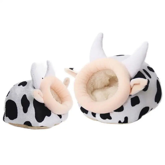 Warm Cave Bed Cow Shape for Hamsters and Small Pets